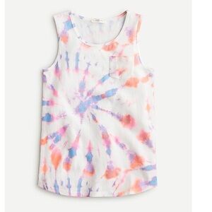 J crew crewcuts girls tank top white blue red pink purple tie dye size XXS (2-3)